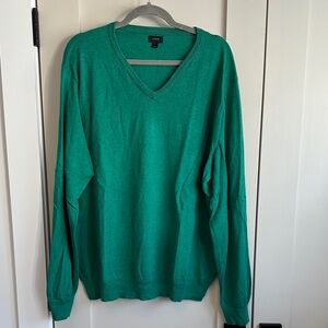 J. Crew Men's Green V-Neck Sweater